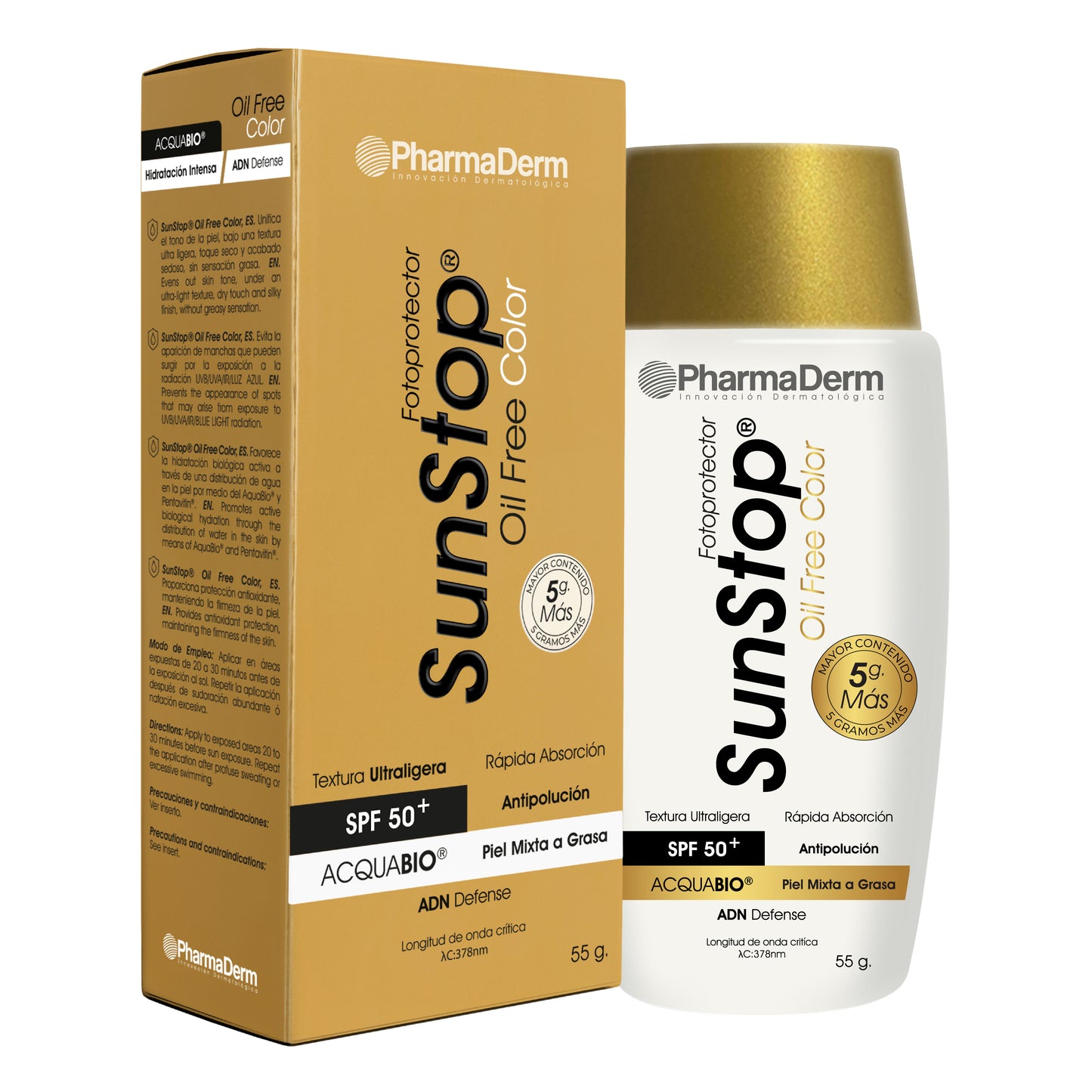 Sunstop Oil free Color SPF50 x55gr Pharmaderm