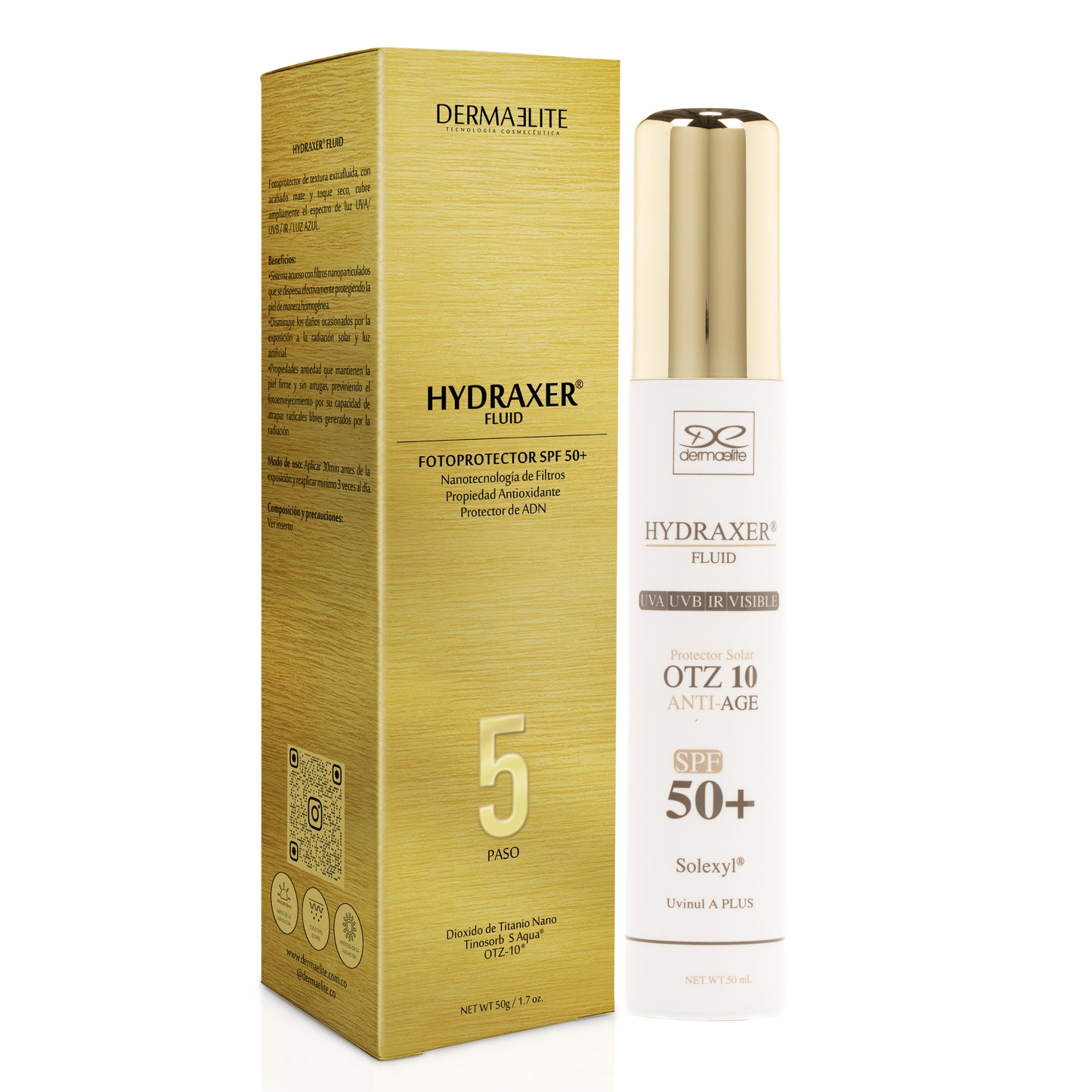 Hydraxer Fluid SPF50 Toque Seco x50gr Dermaelite
