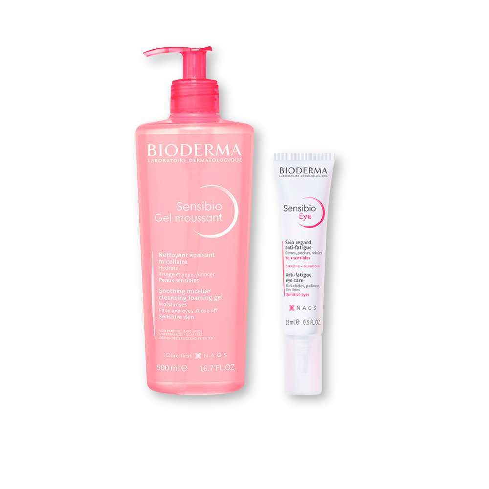 Kit Sensibio Gel Moussant x 500ml+ Sensibio Ojos Bioderma