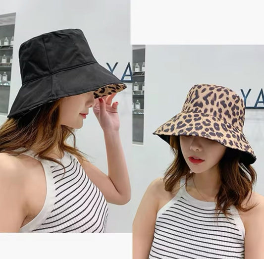 SOMBRERO/PAVA DOBLE FAZ CAFÉ/ NEGRO ANIMAL PRINT
