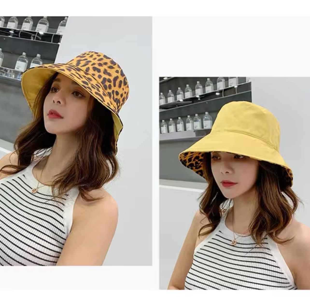 SOMBRERO/PAVA AMARILLA ANIMAL PRINT