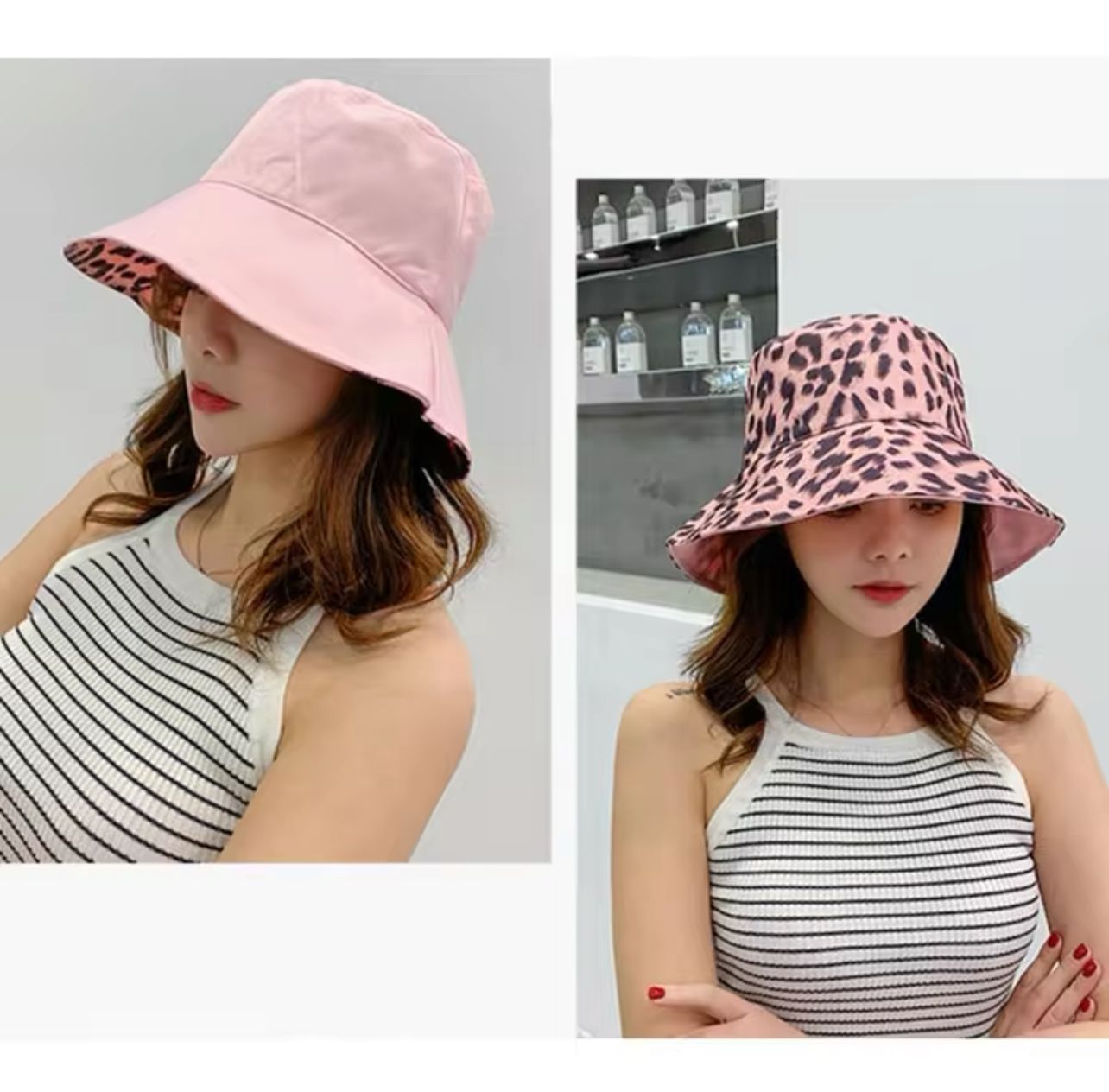 SOMBRERO/PAVA ROSADA ANIMAL PRINT