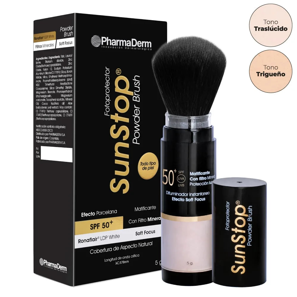 Sunstop Powder Brush Traslucido x5gr Pharmaderm